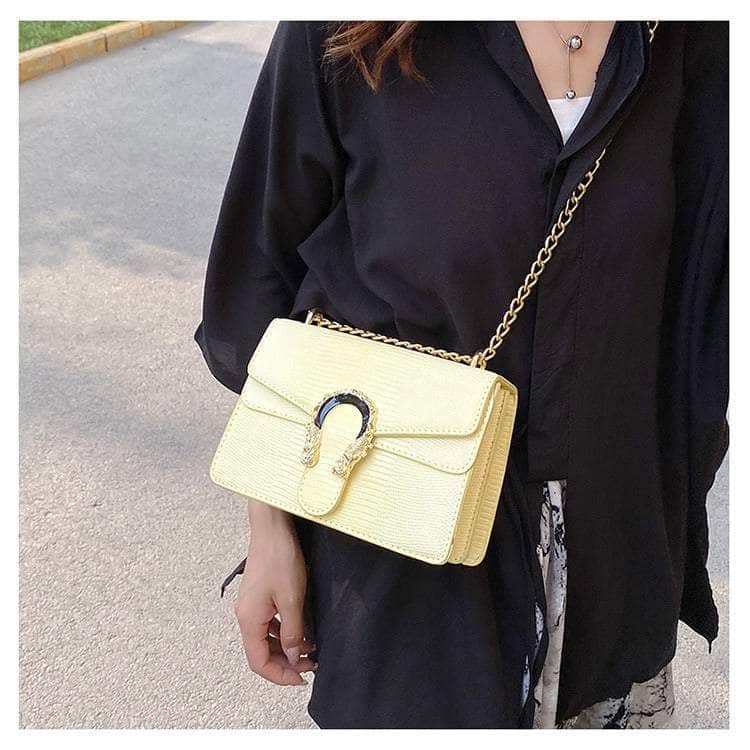 Trendy Metal Chain Crossbody Bag