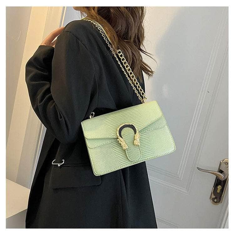 Trendy Metal Chain Crossbody Bag