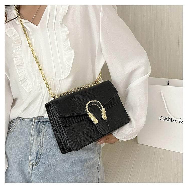 Trendy Metal Chain Crossbody Bag