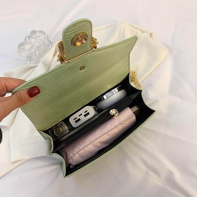 Trendy Metal Chain Crossbody Bag