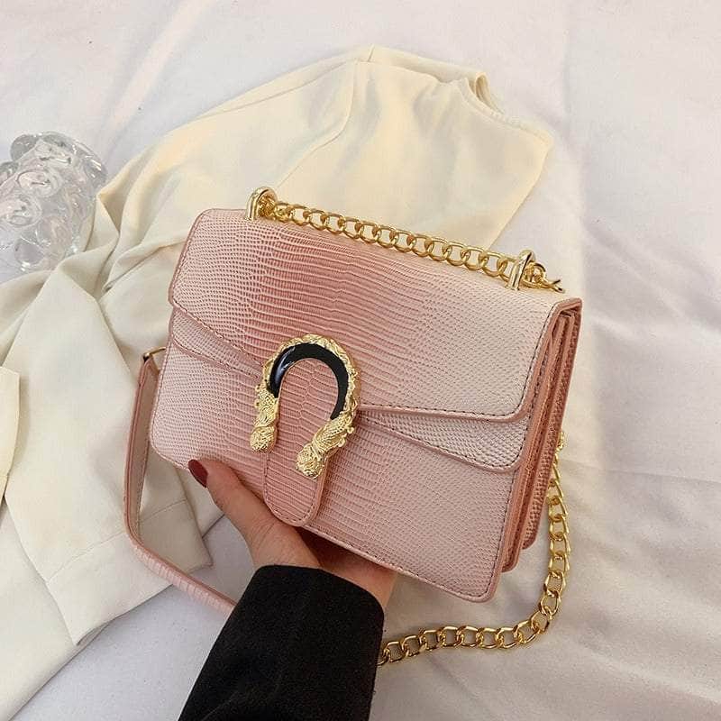 Trendy Metal Chain Crossbody Bag