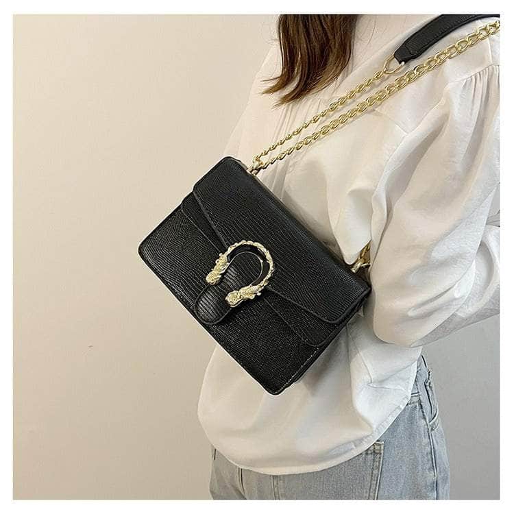 Trendy Metal Chain Crossbody Bag