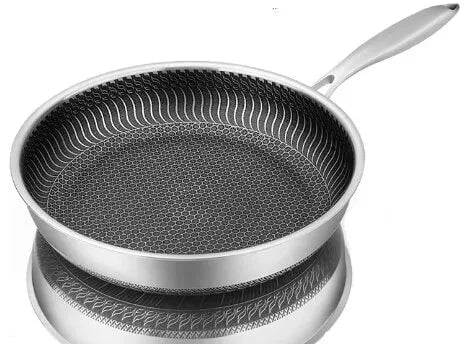 Tri-ply stainless steel frying pan: whole-body construction 26cm / silvery