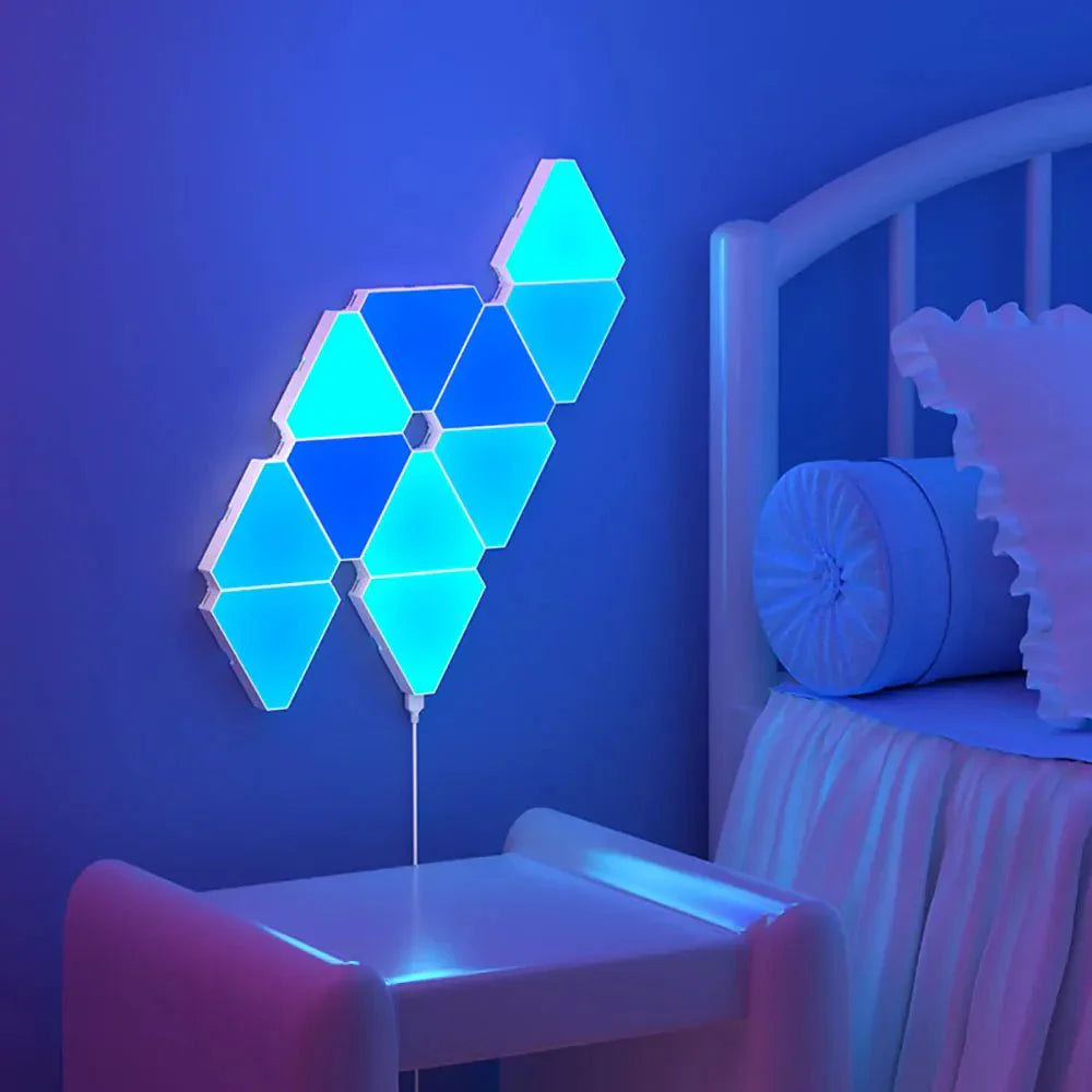 Triangular Quantum Lamp: RGB LED Wall Light for Bedroom or Office