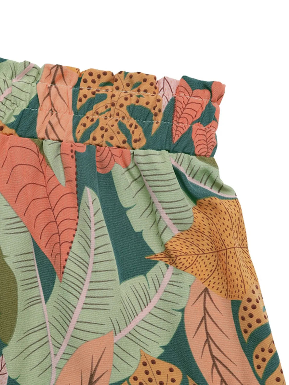 Tropical Print High Waist Shorts