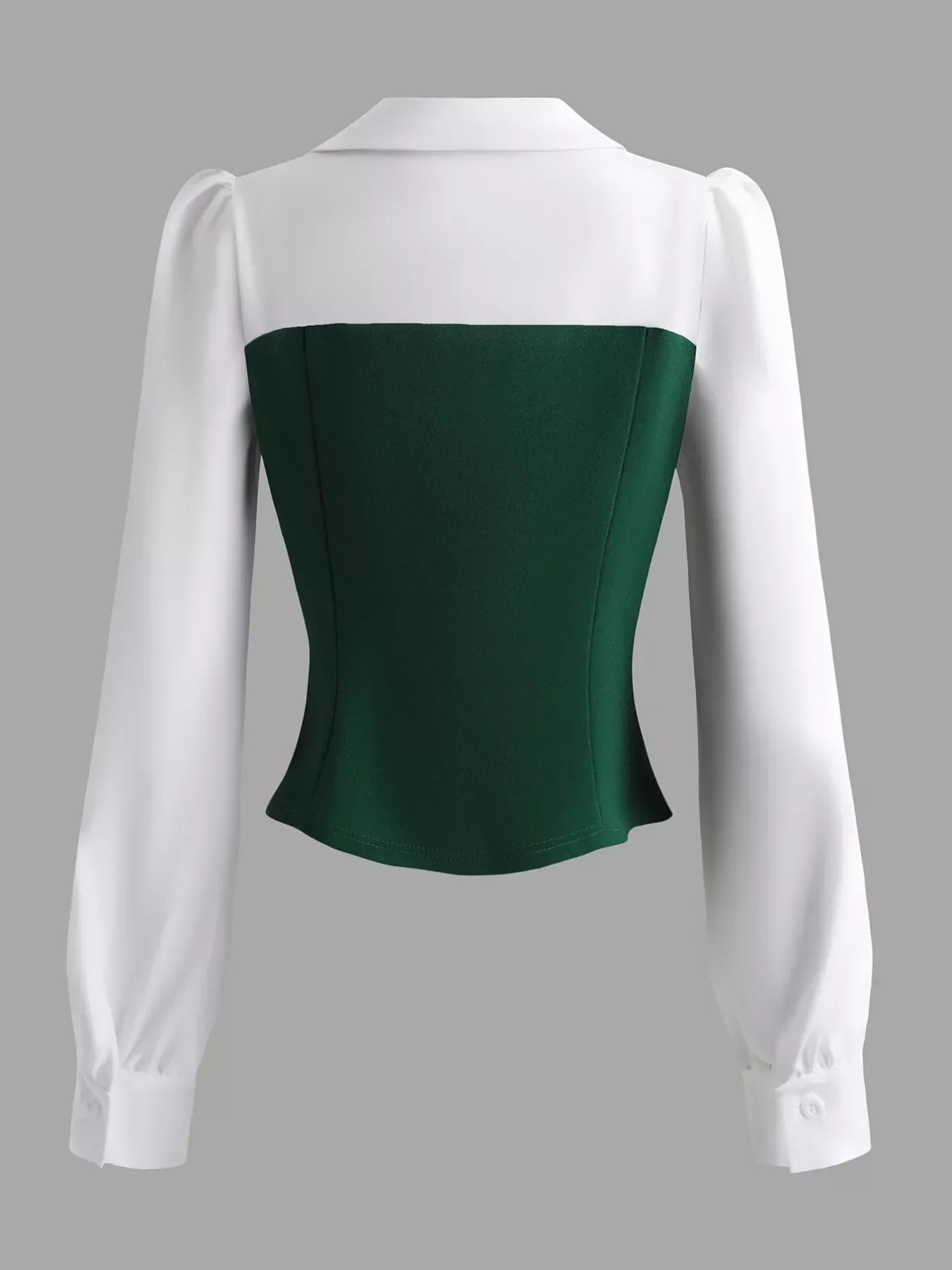 Two Tone Long Sleeve Top and Pleated Skirt Set