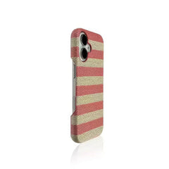 Two-Toned Hand-Woven Lustrous Series Striped MagSafe iPhone Case iPhone 11 / Pink