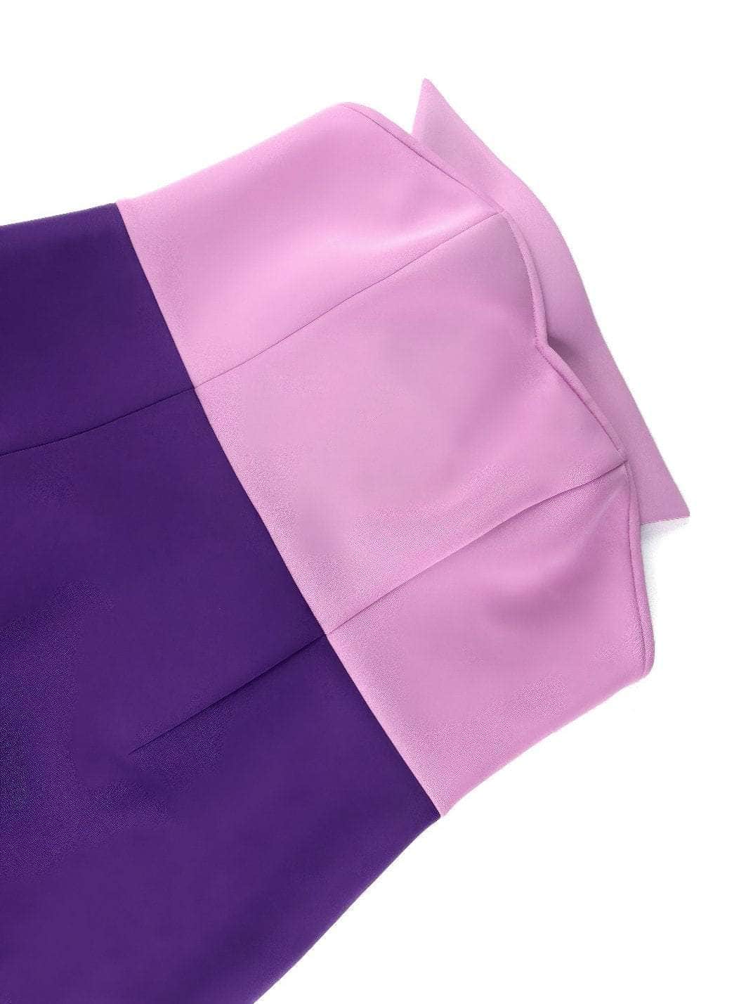 Two Toned Strapless Midi Bow Detailed Scuba Dress
