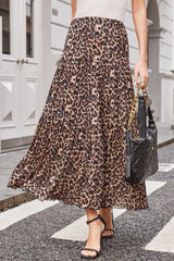 Two Way Wear Printed Skirt Coffee Brown / S