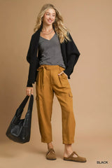 Umgee Open Front Cardigan with Front Pockets