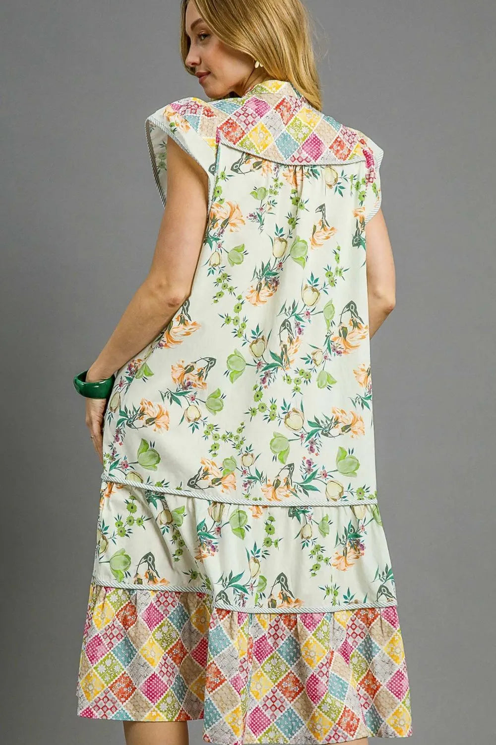 Umgee Patchwork Garden Midi Dress