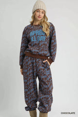 Umgee Scenic Print Cropped Sweatshirt