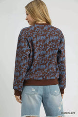 Umgee Scenic Print Cropped Sweatshirt