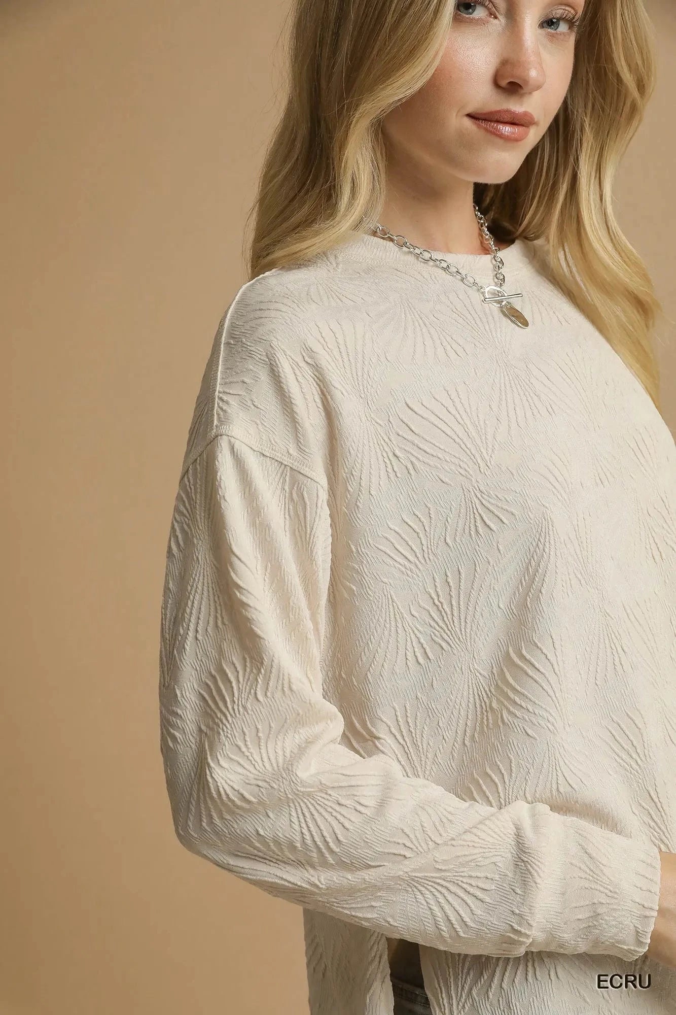 Umgee Textured Knit Long Sleeve Top