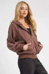 Umgee Zip-Up Fleece Hooded Jacket