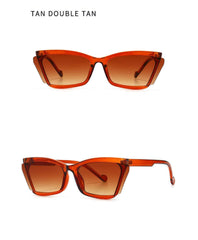 Unique Sleek Frame Sunglasses Tan Double Tan / Resin