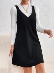 V-Neck Sleeveless Mini Dress