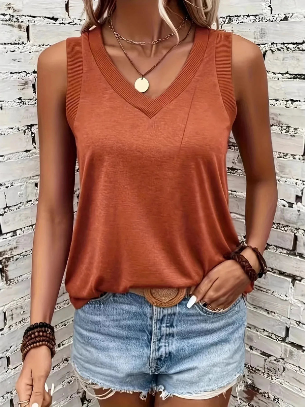 V-Neck Tank Orange / S