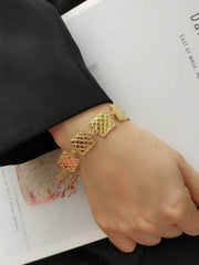 Vintage Square Shape Gold Collar Necklace Gold / Bracelet