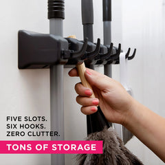 Wall-mounted black magic plastic mop holder