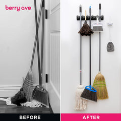 Wall-mounted black magic plastic mop holder