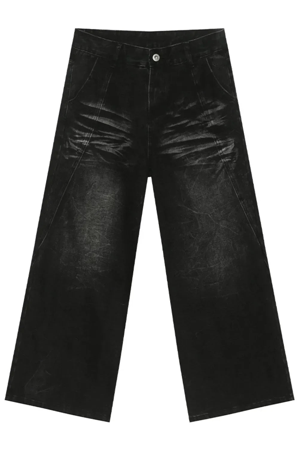 Washed Cat Whiskered Wide Leg Jeans Dark / S