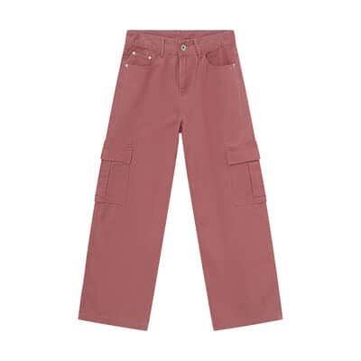 Wide Leg Cargo Jeans Dusty Pink / S