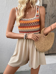 Wide Strap Casual Romper