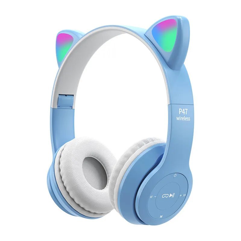 Wireless Headphones: Cute Cat Ears, LED Stereo Music, Bluetooth Gift 006