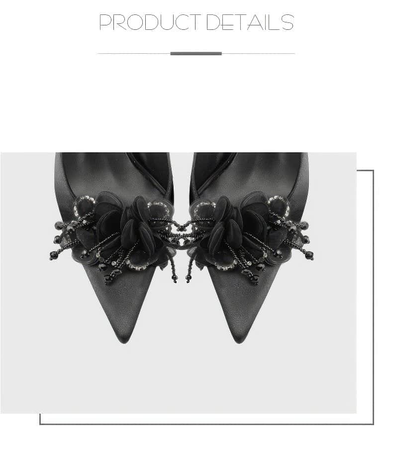 Women's Begum Embellished Satin Pointed Toe High Heel Pumps