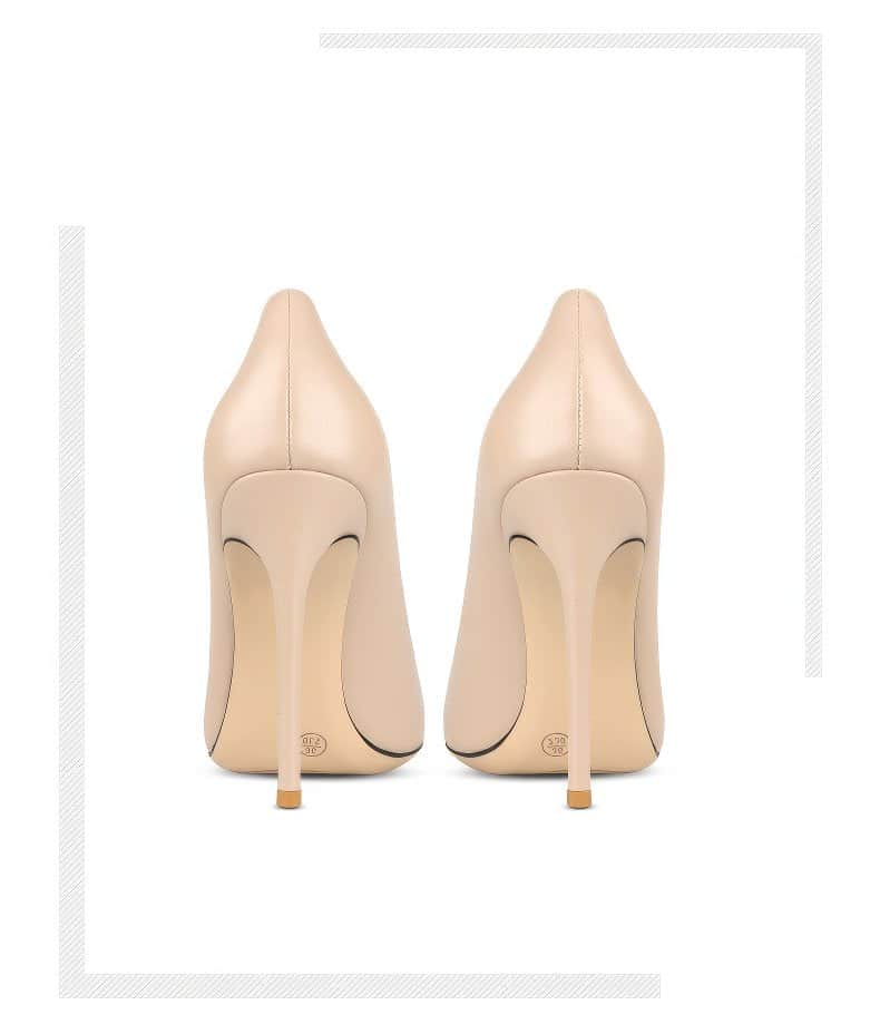 Women's Rockstud Alcove Pointed Toe High Heel Pumps with Contrasting Cap