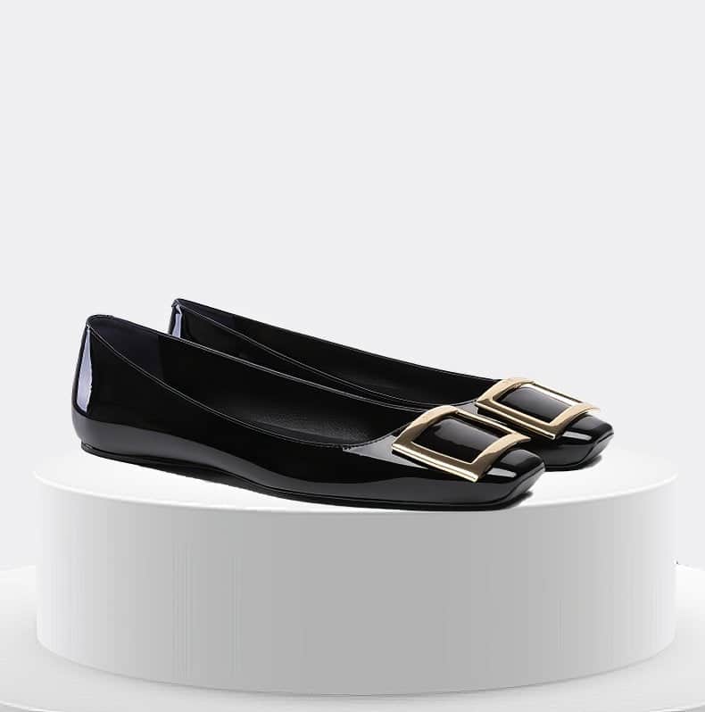 Women's Trompette Ballet Flats with Signature Buckle Detail