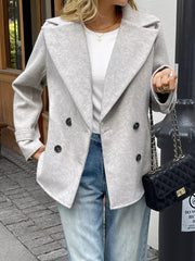 Wool Blend Double-Breasted Jacket Apricot / S