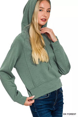 Zenana Drawstring Scuba Hoodie