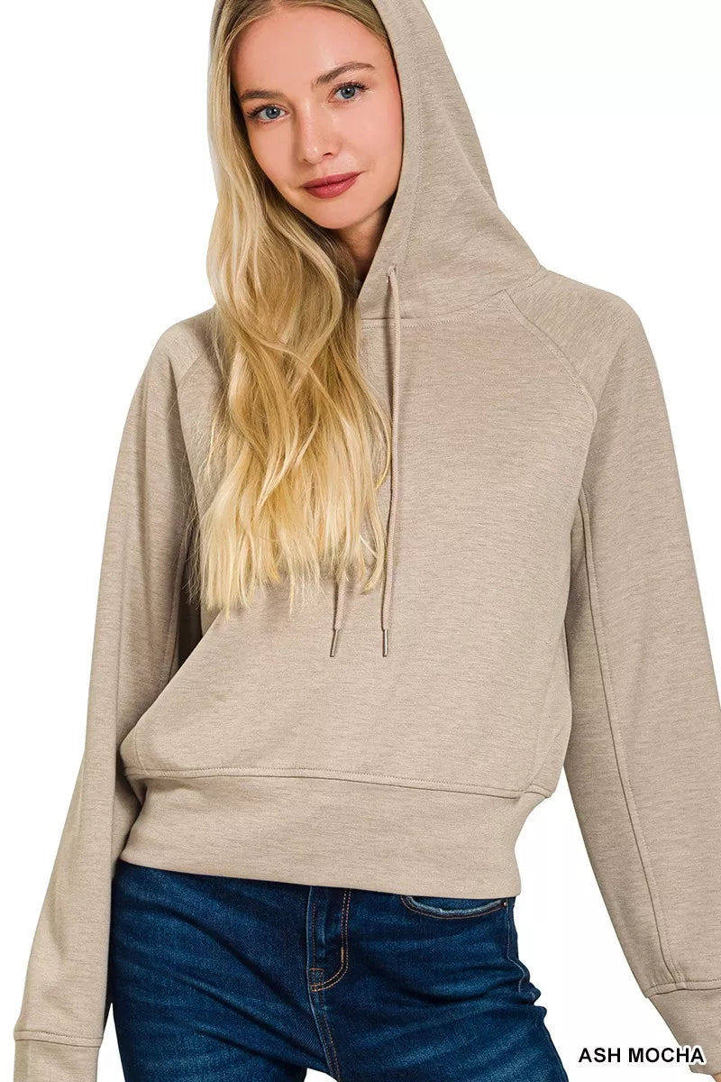 Zenana Drawstring Scuba Hoodie
