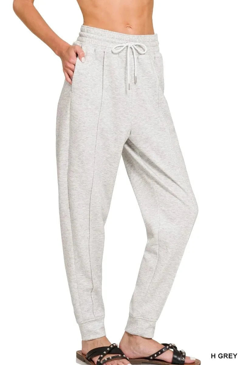 Zenana Drawstring Sweatpants with Pockets H GREY / S