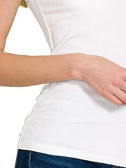 Zenana Ribbed Sleeveless Mock Neck Top