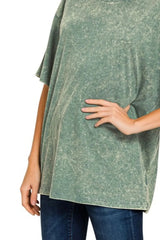Zenana Washed Short Sleeve Top